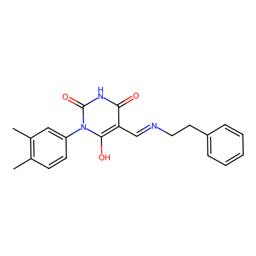 1-(3,4-dimethylphenyl)-5-[(phenethylamino)methylidene]-1,3-diazinane-2,4,6-trione structure