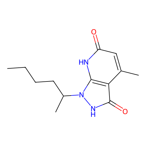 1-(hexan-2-yl)-4-methyl-1H-pyrazolo[3,4-b]pyridine-3,6-diol structure