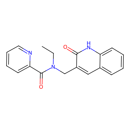 N-ethyl-N-[(2-oxo-1,2-dihydroquinolin-3-yl)methyl]pyridine-2-carboxamide structure