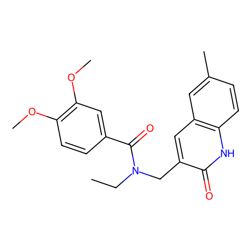 N-ethyl-N-((2-hydroxy-6-methylquinolin-3-yl)methyl)-3,4-dimethoxybenzamide structure