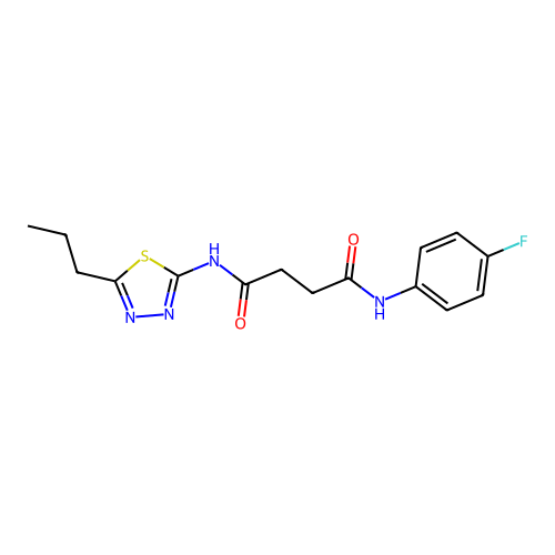 N-(4-fluorophenyl)-N'-(5-propyl-1,3,4-thiadiazol-2-yl)butanediamide structure