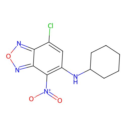 7-chloro-N-cyclohexyl-4-nitro-2,1,3-benzoxadiazol-5-amine structure