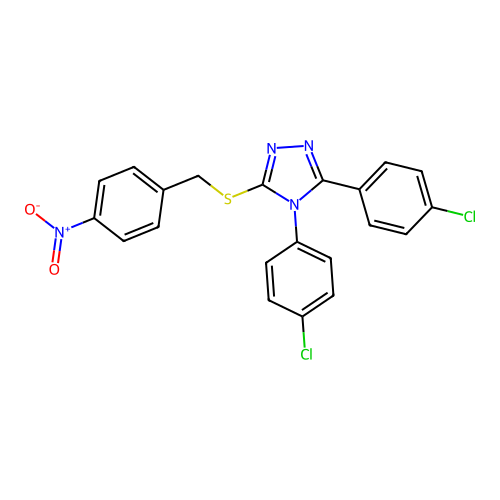 3,4-bis(4-chlorophenyl)-5-[(4-nitrobenzyl)sulfanyl]-4H-1,2,4-triazole structure