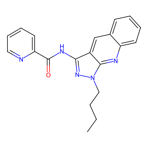 N-(1-butylpyrazolo[3,4-b]quinolin-3-yl)pyridine-2-carboxamide structure