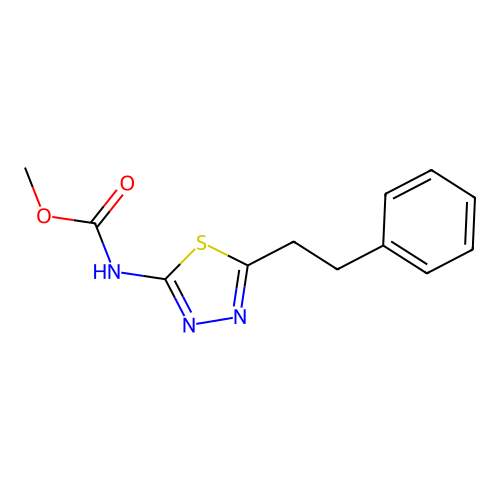 methyl [(2E)-5-(2-phenylethyl)-1,3,4-thiadiazol-2(3H)-ylidene]carbamate structure