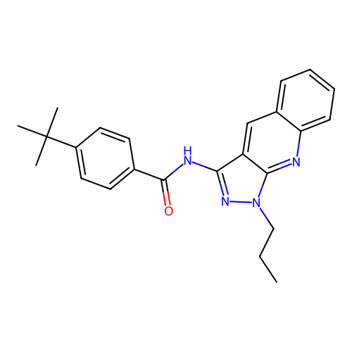 4-tert-butyl-N-(1-propylpyrazolo[3,4-b]quinolin-3-yl)benzamide structure