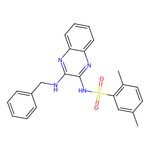 N-[3-(benzylamino)quinoxalin-2-yl]-2,5-dimethylbenzenesulfonamide structure