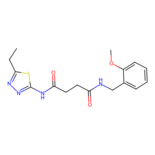 N-(5-Ethyl-[1,3,4]thiadiazol-2-yl)-N'-(2-methoxy-benzyl)-succinamide structure