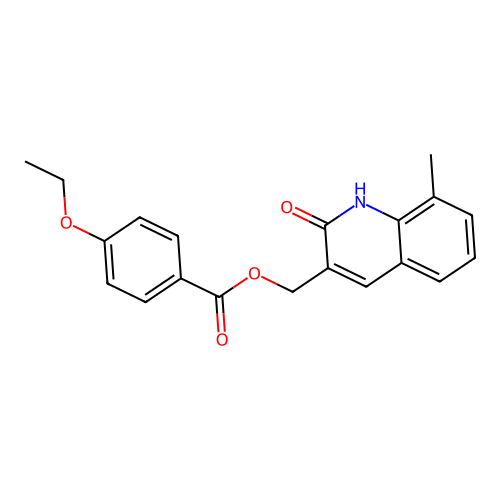 (8-methyl-2-oxo-1H-quinolin-3-yl)methyl 4-ethoxybenzoate structure