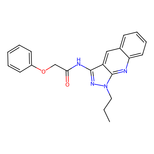 2-phenoxy-N-(1-propylpyrazolo[3,4-b]quinolin-3-yl)acetamide structure