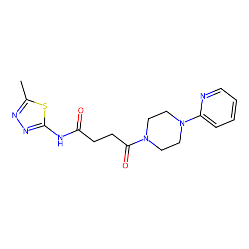 N-(5-methyl-1,3,4-thiadiazol-2-yl)-4-oxo-4-(4-pyridin-2-ylpiperazin-1-yl)butanamide structure