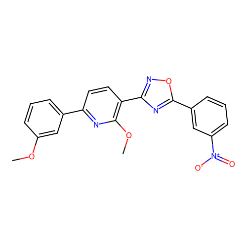 3-(2-Methoxy-6-(3-methoxyphenyl)pyridin-3-yl)-5-(3-nitrophenyl)-1,2,4-oxadiazole structure