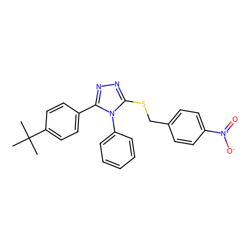 5-[4-(Tert-butyl)phenyl]-3-[(4-nitrophenyl)methylthio]-4-phenyl-1,2,4-triazole structure