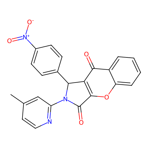 2-(4-methylpyridin-2-yl)-1-(4-nitrophenyl)-1,2-dihydrochromeno[2,3-c]pyrrole-3,9-dione structure