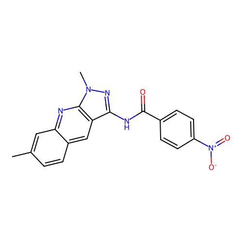 N-(1,7-dimethylpyrazolo[3,4-b]quinolin-3-yl)-4-nitrobenzamide structure