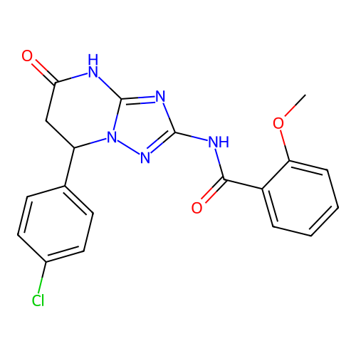 N-(7-(4-chlorophenyl)-5-oxo-4,5,6,7-tetrahydro-[1,2,4]triazolo[1,5-a]pyrimidin-2-yl)-2-methoxybenzamide structure