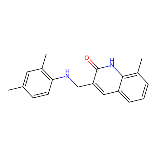 3-{[(2,4-dimethylphenyl)amino]methyl}-8-methylquinolin-2(1H)-one structure