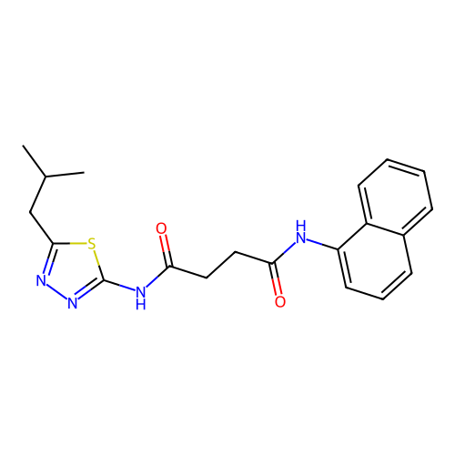 N1-(5-isobutyl-1,3,4-thiadiazol-2-yl)-N4-(naphthalen-1-yl)succinamide structure