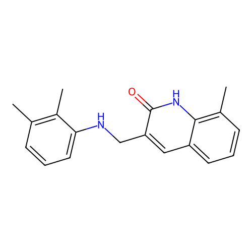3-{[(2,3-dimethylphenyl)amino]methyl}-8-methylquinolin-2(1H)-one structure