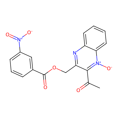 (3-Acetyl-4-oxidoquinoxalin-4-ium-2-yl)methyl 3-nitrobenzoate structure