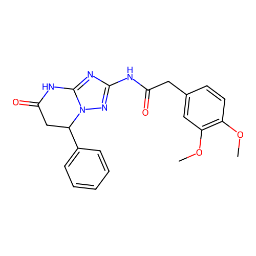 2-(3,4-dimethoxyphenyl)-N-(5-oxo-7-phenyl-3,5,6,7-tetrahydro[1,2,4]triazolo[1,5-a]pyrimidin-2-yl)acetamide structure