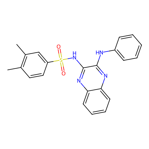 3,4-dimethyl-N-[3-(phenylamino)quinoxalin-2-yl]benzenesulfonamide structure