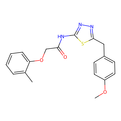 N-(5-(4-methoxybenzyl)-1,3,4-thiadiazol-2-yl)-2-(o-tolyloxy)acetamide structure