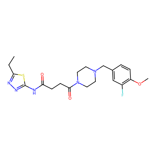 N-(5-ethyl-1,3,4-thiadiazol-2-yl)-4-(4-(3-fluoro-4-methoxybenzyl)piperazin-1-yl)-4-oxobutanamide structure