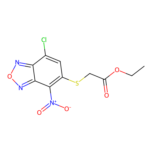Ethyl [(7-chloro-4-nitro-2,1,3-benzoxadiazol-5-yl)sulfanyl]acetate structure