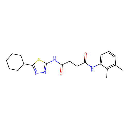 N'-(5-cyclohexyl-1,3,4-thiadiazol-2-yl)-N-(2,3-dimethylphenyl)butanediamide structure