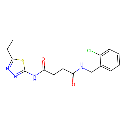 N-(2-chlorobenzyl)-N'-[(2Z)-5-ethyl-1,3,4-thiadiazol-2(3H)-ylidene]butanediamide structure