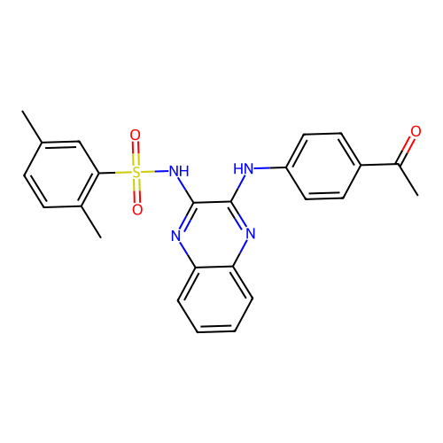 N-[3-(4-acetylanilino)quinoxalin-2-yl]-2,5-dimethylbenzenesulfonamide structure