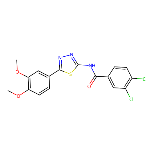 3,4-dichloro-N-(5-(3,4-dimethoxyphenyl)-1,3,4-thiadiazol-2-yl)benzamide structure