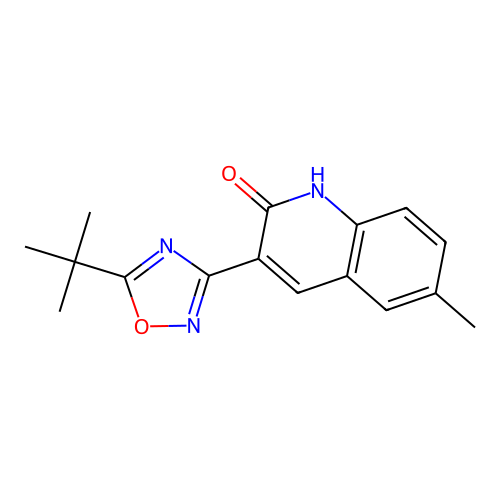 3-(5-tert-butyl-1,2,4-oxadiazol-3-yl)-6-methylquinolin-2(1H)-one structure