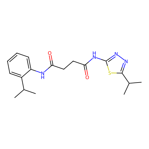 N1-(5-isopropyl-1,3,4-thiadiazol-2-yl)-N4-(2-isopropylphenyl)succinamide structure