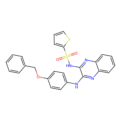 N-(3-((4-(benzyloxy)phenyl)amino)quinoxalin-2-yl)thiophene-2-sulfonamide structure