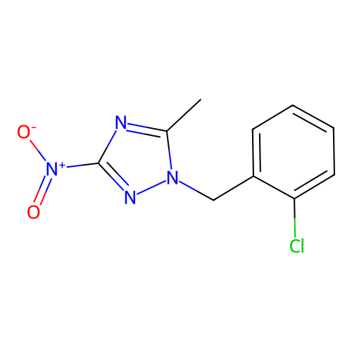 1-(2-chlorobenzyl)-5-methyl-3-nitro-1H-1,2,4-triazole structure