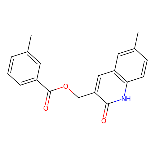(6-methyl-2-oxo-1H-quinolin-3-yl)methyl 3-methylbenzoate structure