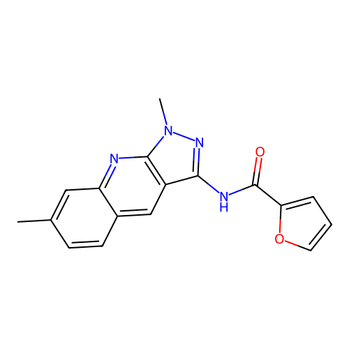 N-(1,7-dimethylpyrazolo[3,4-b]quinolin-3-yl)furan-2-carboxamide structure
