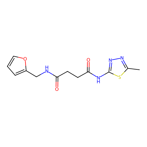 N1-(furan-2-ylmethyl)-N4-(5-methyl-1,3,4-thiadiazol-2-yl)succinamide structure