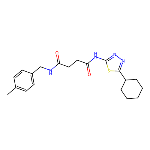 N-(5-Cyclohexyl-[1,3,4]thiadiazol-2-yl)-N'-(4-methyl-benzyl)-succinamide structure