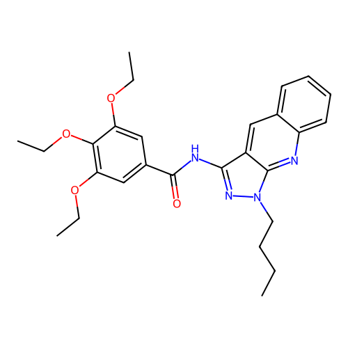 N-(1-butylpyrazolo[3,4-b]quinolin-3-yl)-3,4,5-triethoxybenzamide structure
