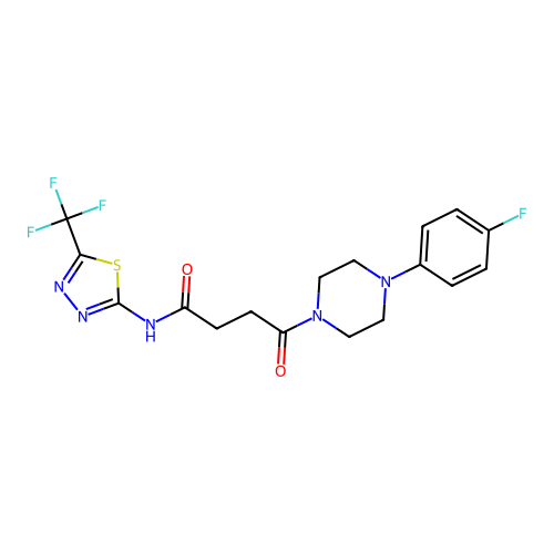 4-[4-(4-fluorophenyl)piperazin-1-yl]-4-oxo-N-[5-(trifluoromethyl)-1,3,4-thiadiazol-2-yl]butanamide structure