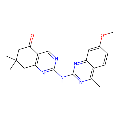 2-((7-methoxy-4-methylquinazolin-2-yl)amino)-7,7-dimethyl-7,8-dihydroquinazolin-5(6H)-one structure