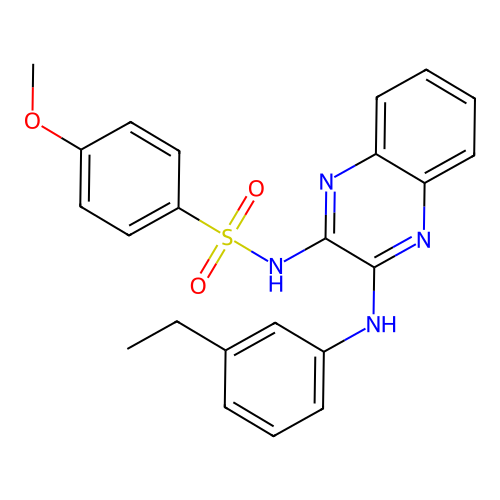 N-(3-((3-ethylphenyl)amino)quinoxalin-2-yl)-4-methoxybenzenesulfonamide structure