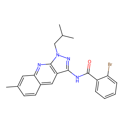 2-bromo-N-[7-methyl-1-(2-methylpropyl)pyrazolo[3,4-b]quinolin-3-yl]benzamide structure