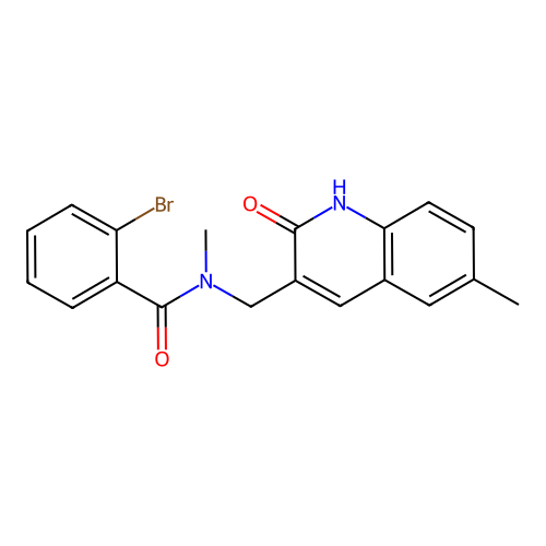 2-bromo-N-methyl-N-[(6-methyl-2-oxo-1H-quinolin-3-yl)methyl]benzamide structure