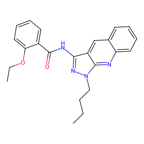 N-(1-butylpyrazolo[3,4-b]quinolin-3-yl)-2-ethoxybenzamide structure