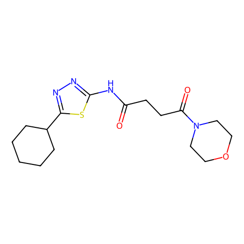 N-(5-Cyclohexyl-[1,3,4]thiadiazol-2-yl)-4-morpholin-4-yl-4-oxo-butyramide structure