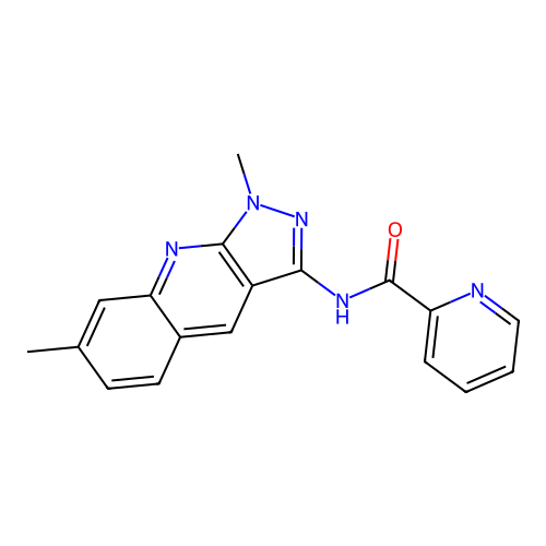 N-(1,7-dimethylpyrazolo[3,4-b]quinolin-3-yl)pyridine-2-carboxamide structure